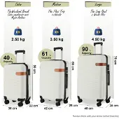 Infinity Leather Hardshell Cream Cabine Kofferset Robuuste ABS Lichtgewicht Bagage Vakantietas