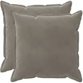 vidaXL Kussensloop 2 st HOUTEN Lichtgrijs 80 x 80 cm Fluweel
