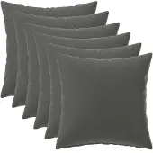 vidaXL Kussensloop 6 st HEERLEN Antraciet 35 x 35 cm Polyester