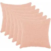 vidaXL Kussensloop 6 st HEERLEN Roze 50 x 50 cm Bouclé