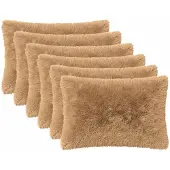 vidaXL Kussensloop 6 st HEERLEN Taupe 40 x 60 cm PV Fleece
