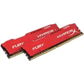 HyperX FURY Red 16GB DDR4 2400MHz geheugenkit, 16 GB, 2 x 8 GB, DDR4, 2400 MHz, 288-pin DIMM, rood