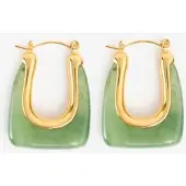 Sissy-Boy Groene ovalen resin oorbellen