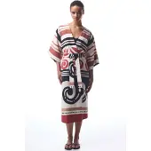 Pentik Katoenen Geometrische Maxi Kimono Met Ceintuur