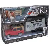 Royal Breeds - Paard 10 Cm Met Auto En Aanhangwagen 35 Cm