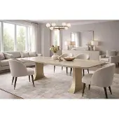 JVmoebel Eettafel. Modern, minimalistisch, beige, elegant, stijlvol, comfortabel