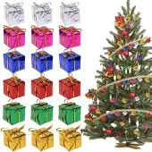 Dripio Mini-geschenkdoosjes, 36 stuks, 2,5 cm, kerstboomornamenten, kleurrijk