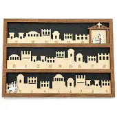 Dripio Houten adventskalender, afmetingen 30x21 cm, met beweegbare figuurtjes