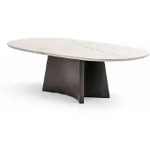 JVmoebel Moderne ovale eettafel, 210 cm, design, beige hout, luxe stijl