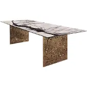 JVmoebel Elegant aanrechtblad met marmerlook. Stijlvolle keukentafel. Familietafel