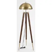 JVmoebel Tafelstandaard, industrieel design, houten driepoot, gouden lamp, staande lamp