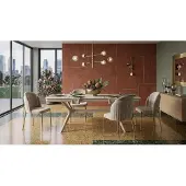 JVmoebel Eettafel met 4 stoelen, moderne stijl, wit, uitschuifbaar, rechthoekig