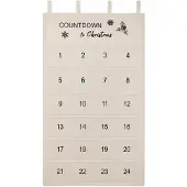 Dripio Stoffen adventskalender, beige, 60x120 cm, met ophangstang