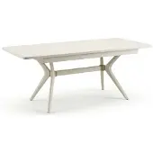 JVmoebel Uittrekbare eettafel, modern design, wit, hout en metaal, grote keuken
