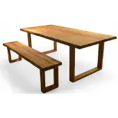 JVmoebel Eetkamerset van massief hout met tafel en bank. Tijdloos design. Meubels