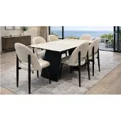 JVmoebel Eettafel, 6 stoelen, eethoek, moderne stijl, beige, praktisch, comfortabel
