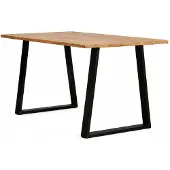 JVmoebel Design eettafel met houten blad en stevig stalen onderstel. Houten tafels