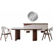 JVmoebel Design eettafel met 2 stoelen. Eetkamer. Luxe meubels. Modern. Complete set