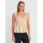 Dilvin Vierkante Halslijn Rimpelige Mouwloze Blouse