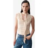 Dilvin Mouwloze Coltrui Jersey Blouse