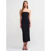 Dilvin Strapless Midi Bodycon Jurk