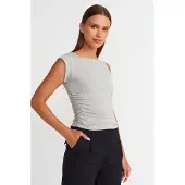 Dilvin Mouwloze Boot-Hals Slim-fit Blouse
