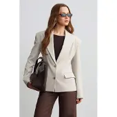 Dilvin Dames Crepe Blazer Jas