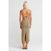 Dilvin Halternekk Bodycon Midi-jurk