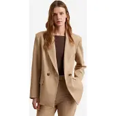 Dilvin Gestreepte Crepe Blazer met Sjaalkraag