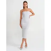Dilvin Strapless Bodycon Midi-jurk