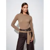 Dilvin Dames Geribde Boot Hals Langsleeve Blouse