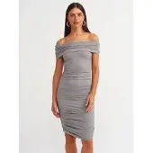 Dilvin Off-Shoulder Bodycon Midi-Jurk
