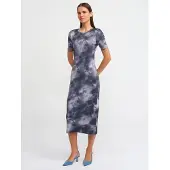 Dilvin Tie-Dye Bodycon Midi Jurk