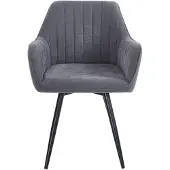 FurniTex K18-FX - Vergaderstoel - Donkergrijze stof - 180° draaibaar - Terugkeerfunctie