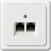 Peha Standard RJ45 CAT6A Wandcontactdoos 2-voudig – Inbouw – Complete Set – Levend wit
