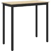 Merkloos Eettafel van Hout met Metalen Poten