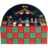 Merkloos Houten Kerst Adventskalender met Scènes
