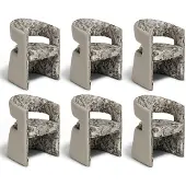 JVmoebel Stuhlgruppe Design Modern Grau Stoff Floral Komfortabel Stabil Edel