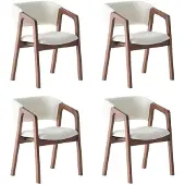JVmoebel Eetkamerstoel set, gestoffeerde stoel, modern design, wit en bruin, elegant