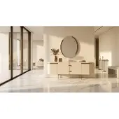 JVmoebel Elegant sideboard met spiegel, crèmekleurig design. Modern meubelset