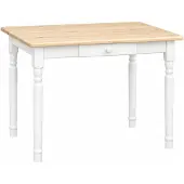 Merkloos Eettafel van Massief Grenenhout met Lade