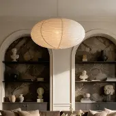 LumenXL Hanglamp Sikara met naturel linnen kap - Ø80cm