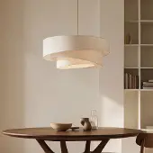 LumenXL Hanglamp Nerai met 3 gelaagde linnen kappen - beige