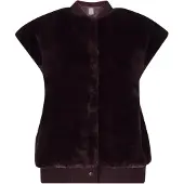 Geisha Gilet Fur Bordeaux Rood dames