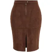 Trendyol Dames Bruin Effen Midi Grote maten Rokken