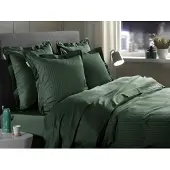 Heckett & Lane Dekbedovertrek Banda Calla Green - 100% Katoen-Satijn - 240 x 200/220 cm