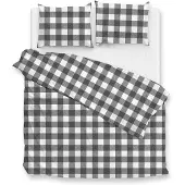 Zo! Home Dekbedovertrek Quattro-di-Lino Dark-Grey Katoen-240 x 200 / 220 cm | Lits-Jumeaux