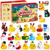 Dripio Adventskalender met 24 rubberen eendjes, kerstthema badspeelgoed