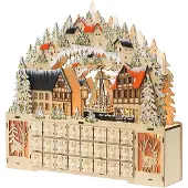 Sweiko Adventskalender - Kerstdorp - LED-verlichting - 24 lades - Herbruikbaar