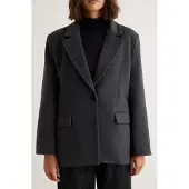Trendyol TRENDYOLMİLLA Dames Grijs Effen Lang Oversized Blazers